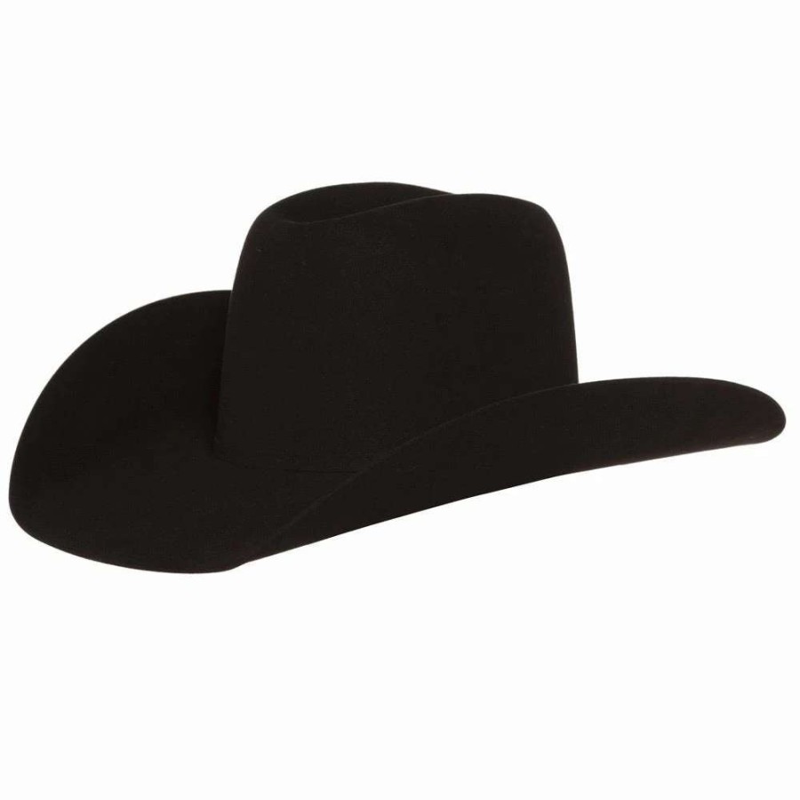 Felt Cowboy Hats * | Jw Brooks Custom Hats B Black 50X 4 1/2In. Brim Open Crown Felt Cowboy Hat