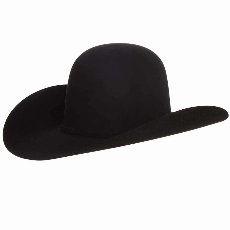 Felt Cowboy Hats * | American Hats Ahc 100X Black Self Band 4 1/4In. Brim Open Crown Felt Cowboy Hat