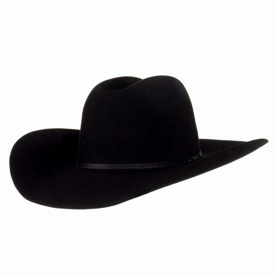 Felt Cowboy Hats * | Ariat Black 6X 4 1/4In. Brim Cattleman'S Precreased Felt Cowboy Hat A7630401