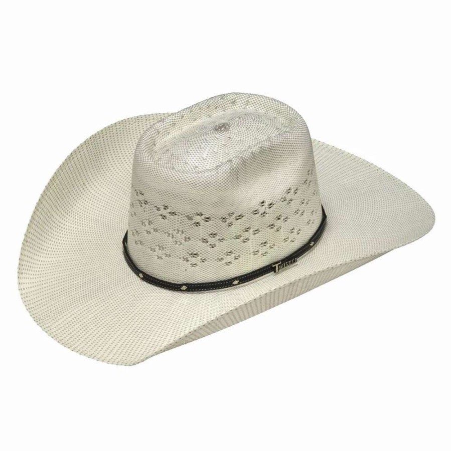 Straw Cowboy Hats * | Twister Bangora Ivory And Grey 4 1/4In. Brim Cowboy Hat