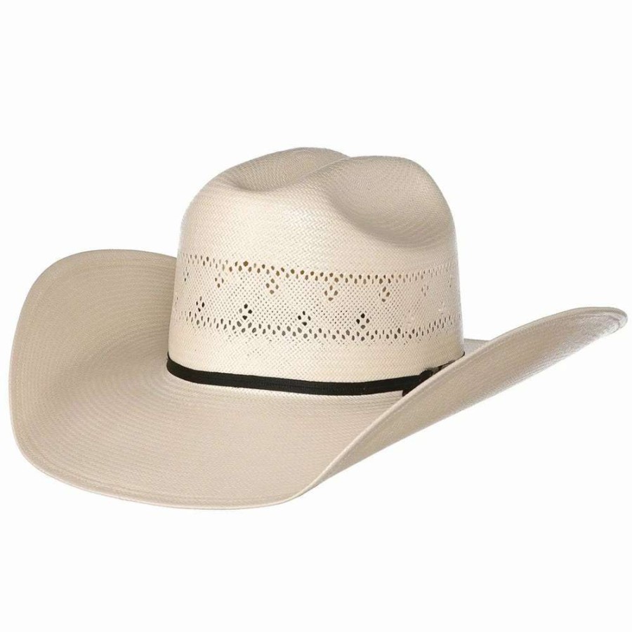 Straw Cowboy Hats * | American Hats American Hat Co Fancy Vent Ivory Rancher Crease Straw Cowboy Hat