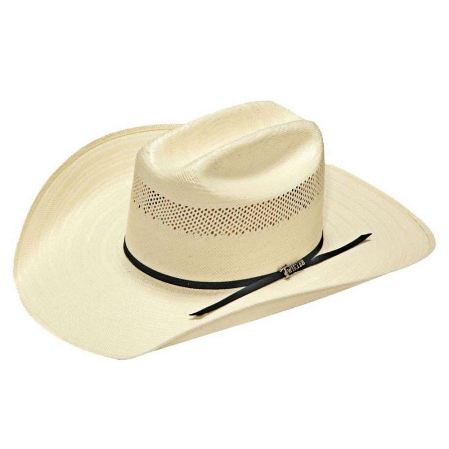 Straw Cowboy Hats * | Nrs 20X Single Row Vent Ivory Shantung 4 1/4 Inch Brim Precreased Straw Cowboy Hat