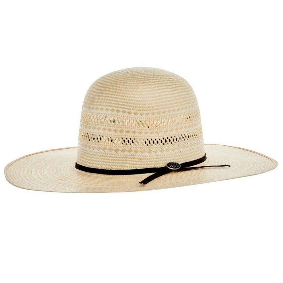 Straw Cowboy Hats * | Nrs 20X Two Tone Double Row Vent 4 1/2 Inch Brim Open Crown Straw Cowboy Hat