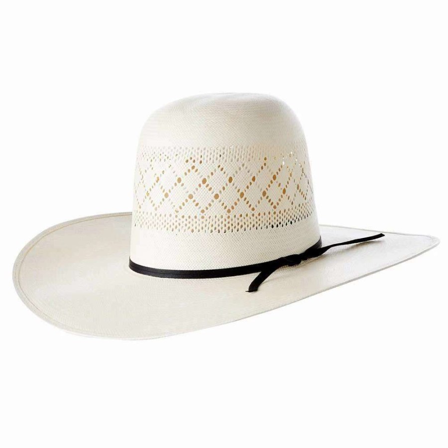 Straw Cowboy Hats * | Rodeo King Ivory Double Diamond Open Crown 4 1/2In. Brim Straw Cowboy Hat