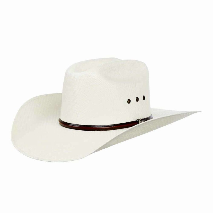 Straw Cowboy Hats * | Twister 5X Natural 4In. Brim With Eyelets Straw Cowboy Hat