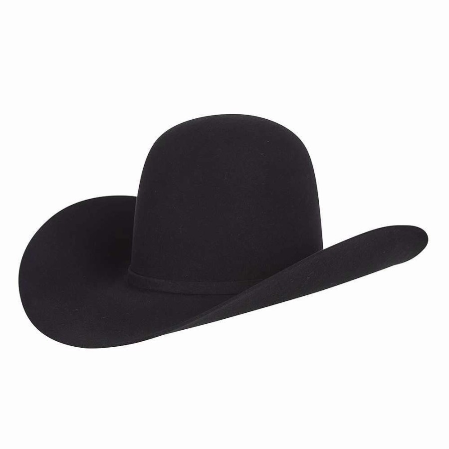 Felt Cowboy Hats * | American Hats 7X Black 4 /4In. Brim Open Crown Felt Cowboy Hat